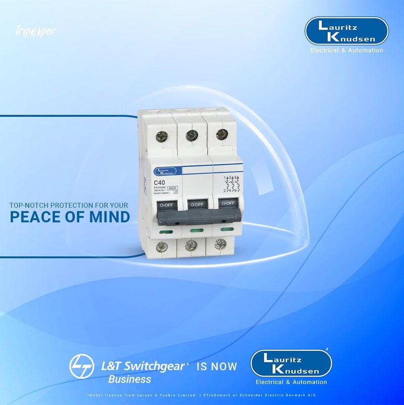 L&T India Lauritz Knudsen Formerly LT Switchgear Business Tripper BA10160B Tripper MCB 16A SP 240V AC 6kA B Curve White Useful in Overload ShortCircuit Isolation with Extended Warranty Upto 5 years  - Image 2