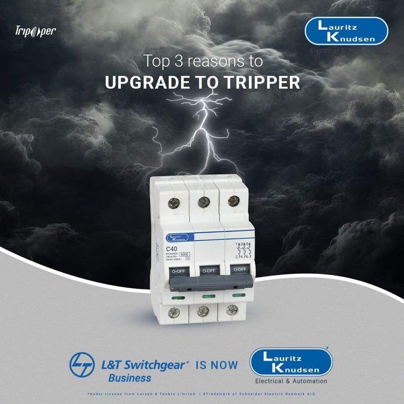 L&T India Lauritz Knudsen Formerly LT Switchgear Business Tripper BA10160B Tripper MCB 16A SP 240V AC 6kA B Curve White Useful in Overload ShortCircuit Isolation with Extended Warranty Upto 5 years  - Image 4