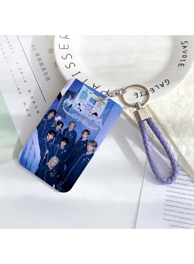 NIBEMINENT 1 - Piece STRAYKIDS Kpop Photo Card Holder Pendant Key Chain ID Badge Holder ID Card Holder Photo Card Protector for School ID Office ID Access Card for Women Girls