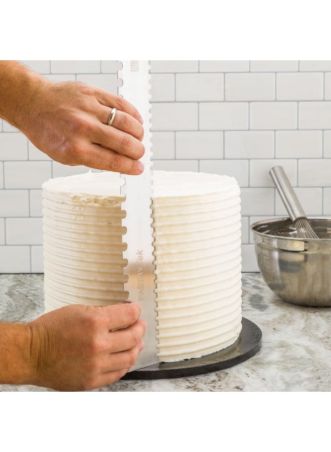 Restaurantware 19.8 Inch x 2 Inch Cake Comb, 1 Semicircle Decorating Comb - Double-Sided, Assorted Edges, Stainless Steel Icing Smoother, For Decorating Or Sculpting Desserts, - Image 3