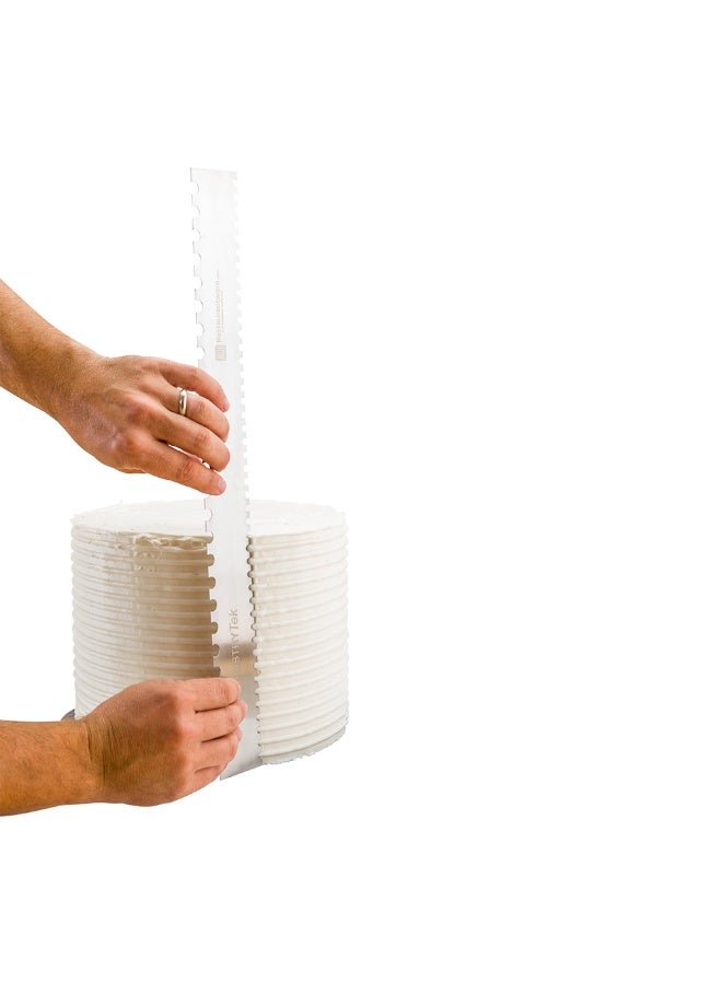 Restaurantware 19.8 Inch x 2 Inch Cake Comb, 1 Semicircle Decorating Comb - Double-Sided, Assorted Edges, Stainless Steel Icing Smoother, For Decorating Or Sculpting Desserts, - Image 2