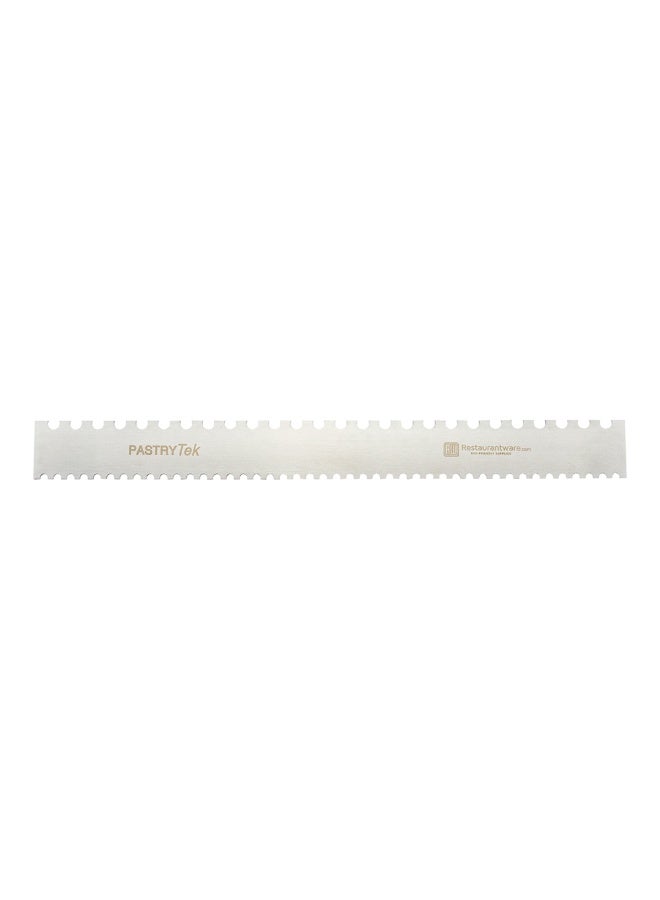 Restaurantware 19.8 Inch x 2 Inch Cake Comb, 1 Semicircle Decorating Comb - Double-Sided, Assorted Edges, Stainless Steel Icing Smoother, For Decorating Or Sculpting Desserts, - Image 1