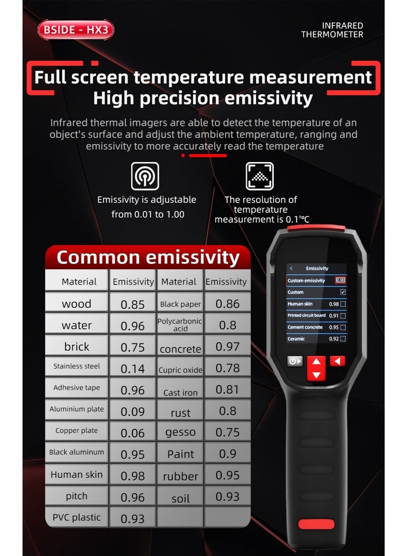 BSIDE كاميرا تصوير حراري عالية الدقة 240 × 240 كاميرا حرارية محمولة مع 15 لوحة ألوان كاميرا حرارية بالأشعة تحت الحمراء معدل تحديث 25Hz -20~550℃（-4~1022°F） للكشف عن تسربات المياه HVAC إلكترونيات السيارات - Image 5
