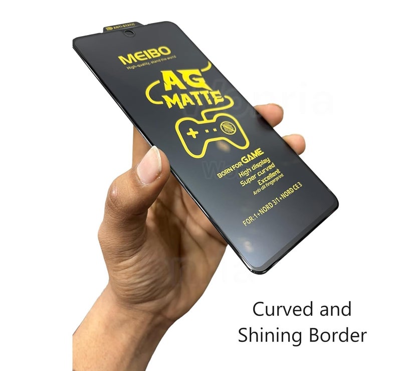 WonRia حماية شاشة غير لامعة لجهاز Realme 12x / Realme 12 5G / Narzo 70x (5G) زجاج مقسى من الحافة إلى الحافة [مضاد للبصمات | مضاد للتوهج | حافة لامعة] - (مصنوع من الزجاج) - Image 3