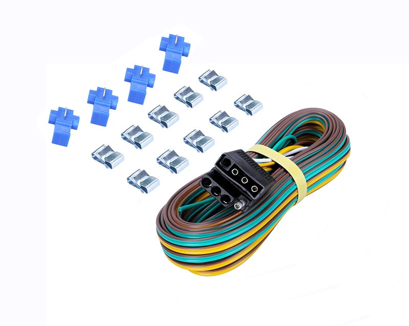 MaxxHaul 4Pin Flat Trailer Wiring Harness Kit 25 Male and 4 Female 18 Gauge Color Coded Wires for Utility  Boat Trailer Wire Kits