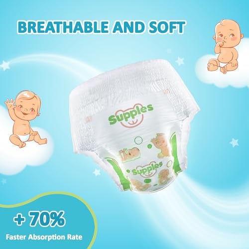 Supples Amazon Brand - Supples Premium Baby Diaper Pants | 84 Baby Diapers | XXL | 15-25 Kg | 42 x 2 Packs | 12 Hrs Absorption | Cushiony Cotton Soft Fabric | Phthalates-Free | Triple Leak Guard - Image 2