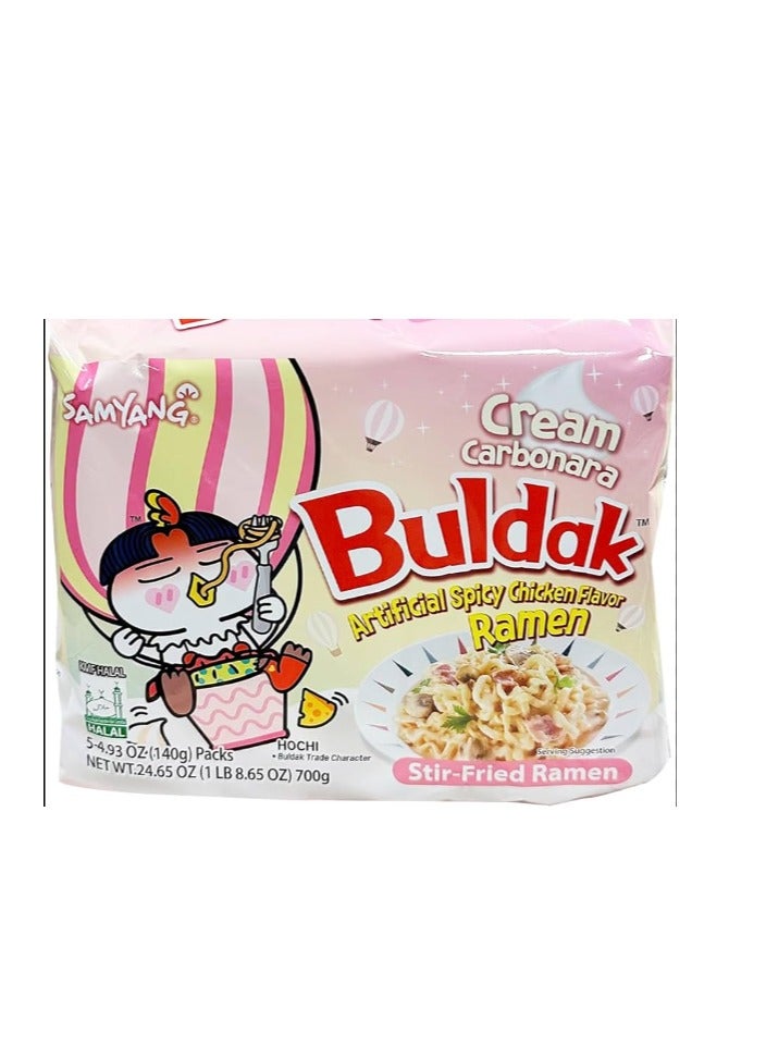 SAMYANG Samyang Cream Carboranra Noodles Hot Chicken Flavour Ramen 140 gm - Image 3