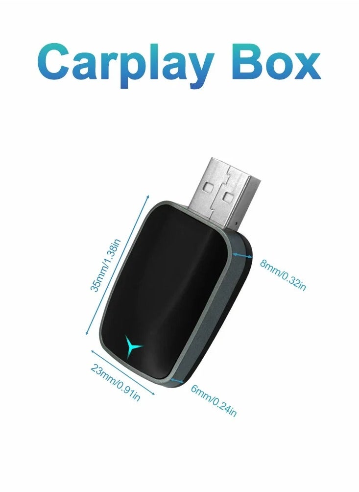 Generic - Mini Wireless Carplay Adapter, Convert Wired to Wireless Car Play & Android Auto 2-in-1 Adapter for  iPhone & Android Phone, Plug & Play, Auto Connect, No Delay, with USB C for iOS 10+ Android 11+ - Image 1