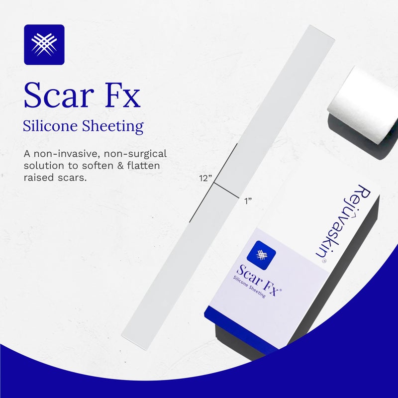 Rejuvaskin Scar Fx Silicone Sheeting, Silicone Tape for Long Surgical Scars, 1 Sheet, Soften, Flatten & Reduce The Appearance of Scars (1 Inch x 12 Inches) - Image 2