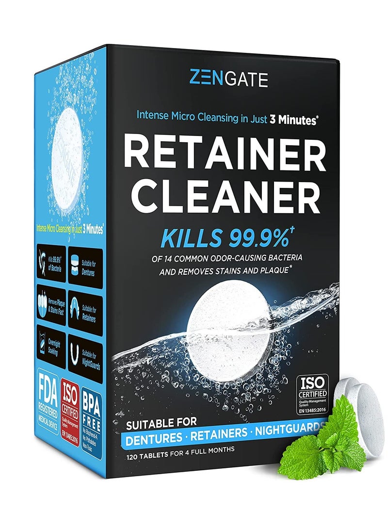 ZENGATE Retainer Cleaner Denture Cleaning Tablets 