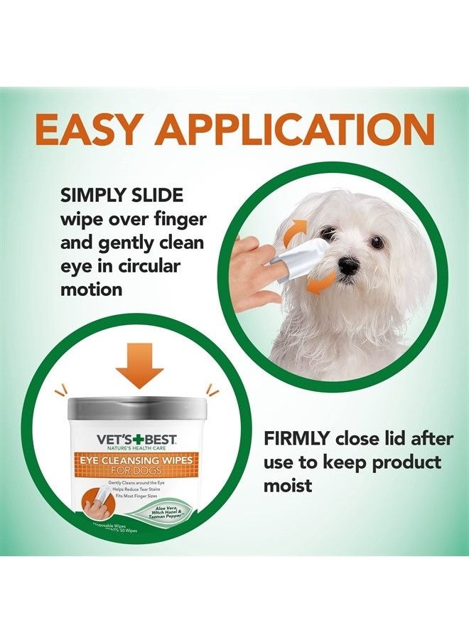 Vet's Best Eye Cleansing Wipes for Dogs - Tear Stain Remover for Dogs - Easy to Use and Paraben Free - Aloe Vera & Witch Hazel - 50 Count  - Image 2