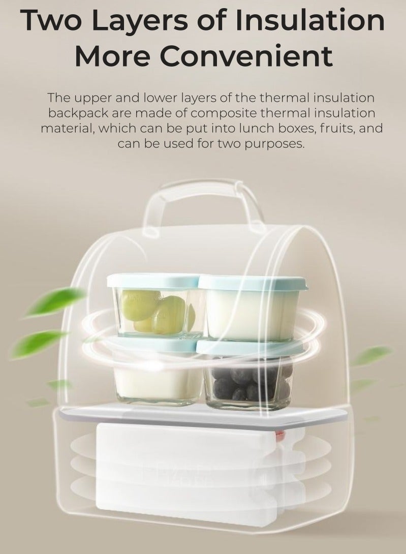 TEN-M JOURNEY Breast Milk Baby Bottle Cooler Bag with Ice Pack, Backpack with Cooler, Waterproof and Durable Portable Thermal Insulated Material Travel Diaper Bag Blue Color  - Image 2