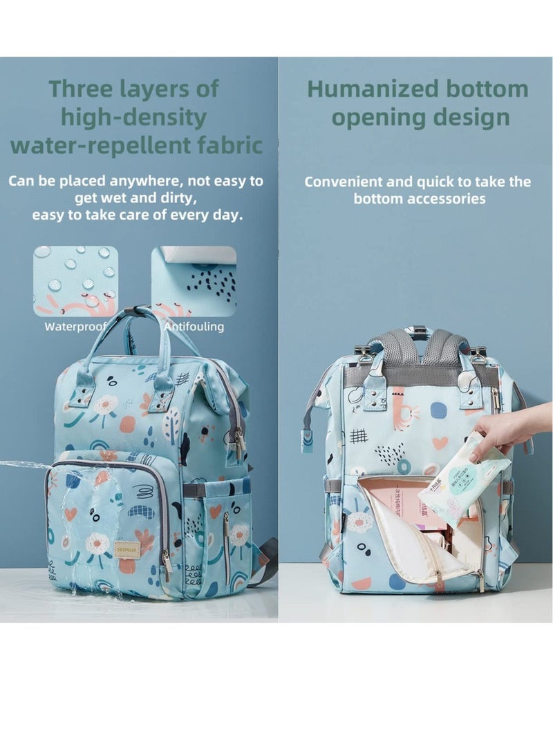 TEN-M JOURNEY Breast Milk Baby Bottle Cooler Bag with Ice Pack, Backpack with Cooler, Waterproof and Durable Portable Thermal Insulated Material Travel Diaper Bag Blue Color  - Image 3