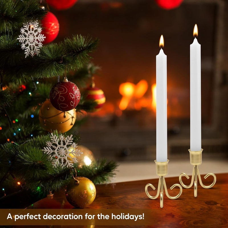 Azonee Golden Simple Candlestick Holders - Set of 2 Taper Candle Holders for Weddings and Parties - Image 5