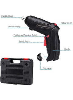 Olpad Olpad Electric Screwdriver 47 in 1 Rotatable Cordless Screwdriver Drill with Builtin LED Rechargeable Cordless Power Drill Screw Driver Kit 42v Lithium Battery Size23LX16WX5HColorBlack  - Image 5