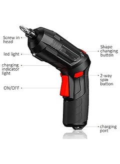 Olpad Olpad Electric Screwdriver 47 in 1 Rotatable Cordless Screwdriver Drill with Builtin LED Rechargeable Cordless Power Drill Screw Driver Kit 42v Lithium Battery Size23LX16WX5HColorBlack  - Image 2