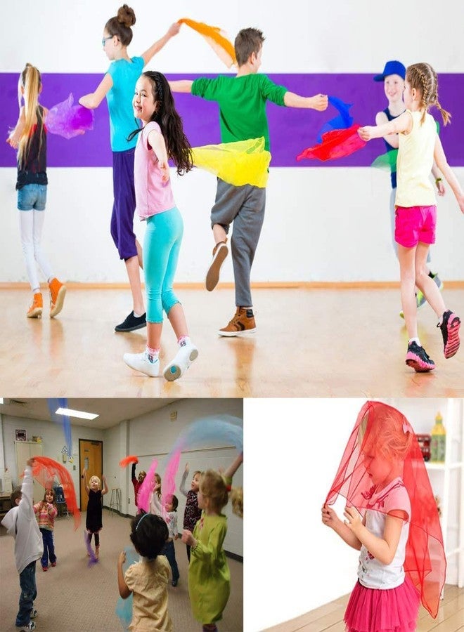 FITFIX® Juggling Scarves for Kids - 6 Pcs Multicolour Square Dance Scarves 45 x 45 cm | Soft Lightweight Magic Trick & Music Movement Scarf Props for Kids, Kindergarten, Dance & Learning Activities - Image 4