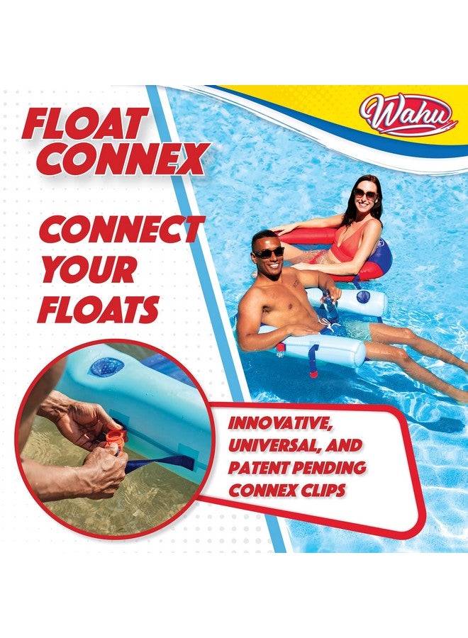 Wahu Float Connex Aqua Pool Seat With Connex Clips, Cupholder, And Inflate Valve, Inflatable Pool Float Chair For Adults And Kids Ages 8+, Blue/Light Blue - Image 4