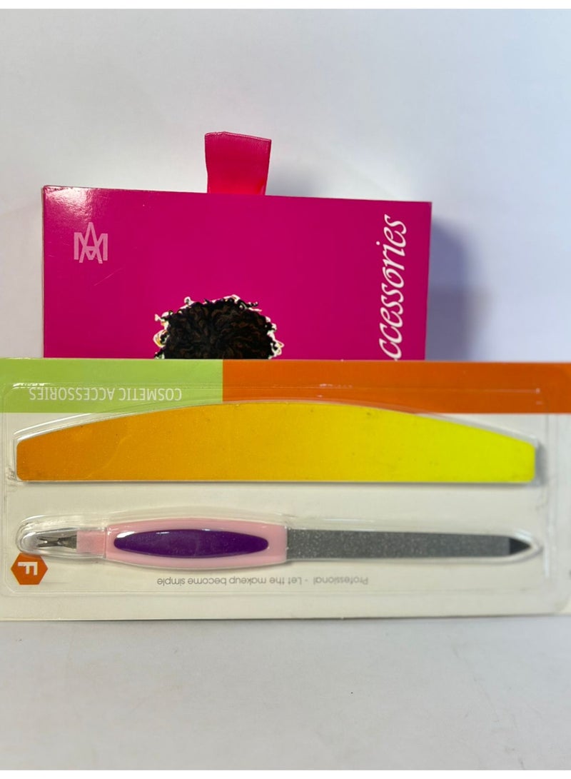 Stainless Hand Plastic Nail File+ Professional Nail File with Double Sided Sanding - for False Nails 2PCS - Image 2