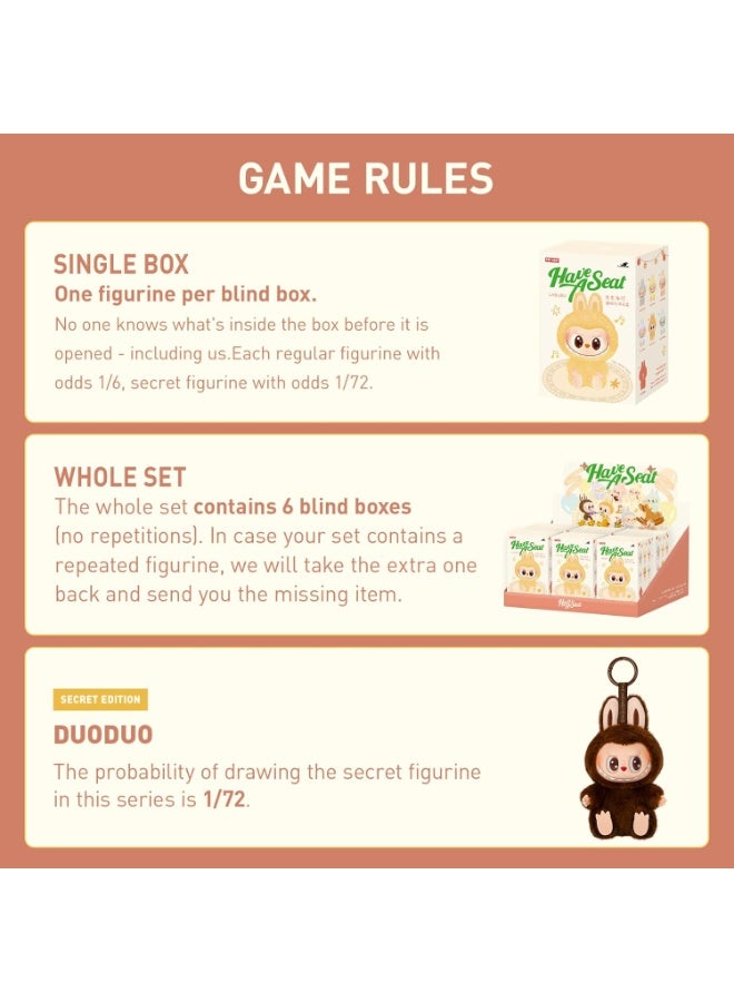 The Monsters - Have a Seat Vinyl Plush Blind Box, The Monsters Blind Box Figures, Random Design Action Figures Collectible Toys Home Decorations, Holiday Birthday Gifts, Single Box