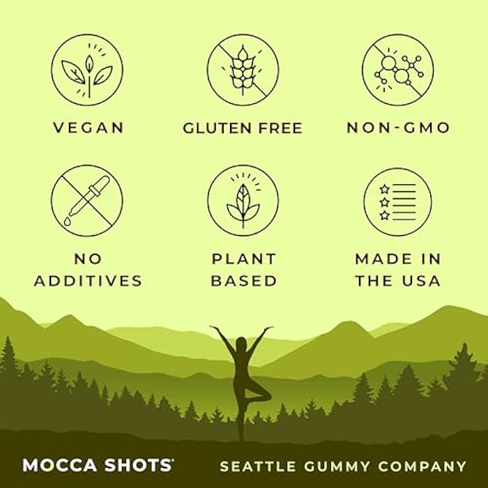 SGC Highest Concentration 100mg Caffeine per Gummy, 2 Gummies per Pack, 6-Pack Mocca Shots Coconut Pineapple Plant-Based nootropic Instant Energy with Ginkgo biloba, Theobromine. - Image 2