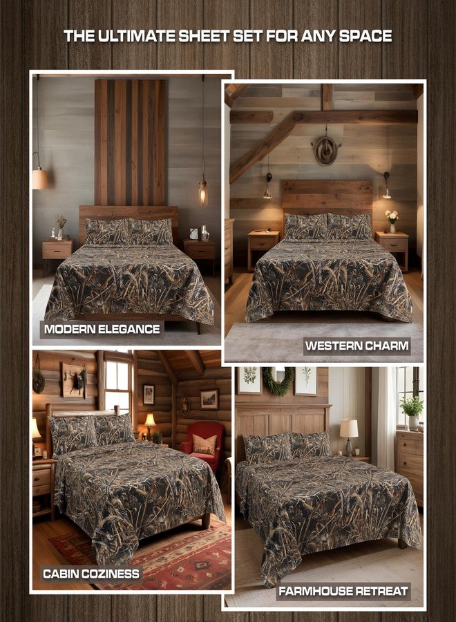 VISI-ONE Realtree Max-5 Full Camo 4 Piece Sheet Set - Lightweight, Cooling, Wrinkle-Free Microfiber 15" Deep Pockets Sheets, Unisex Rustic Western Farmhouse Style for Home, RVs, & Camping - Image 4