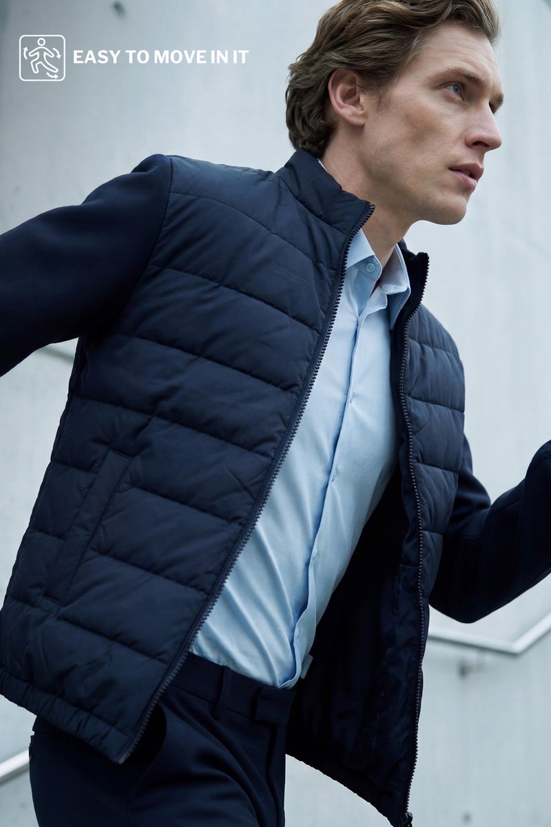 DeFacto Blue Man Slim Fit Lined Puffer Jacket Casual - Image 1