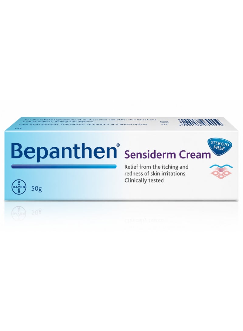 Bepanthen Sensiderm Skin Soothing Cream 50g – Anti-Itch Dermatology Care for Sensitive, Irritated & Dry Skin Relief Cream - Image 1