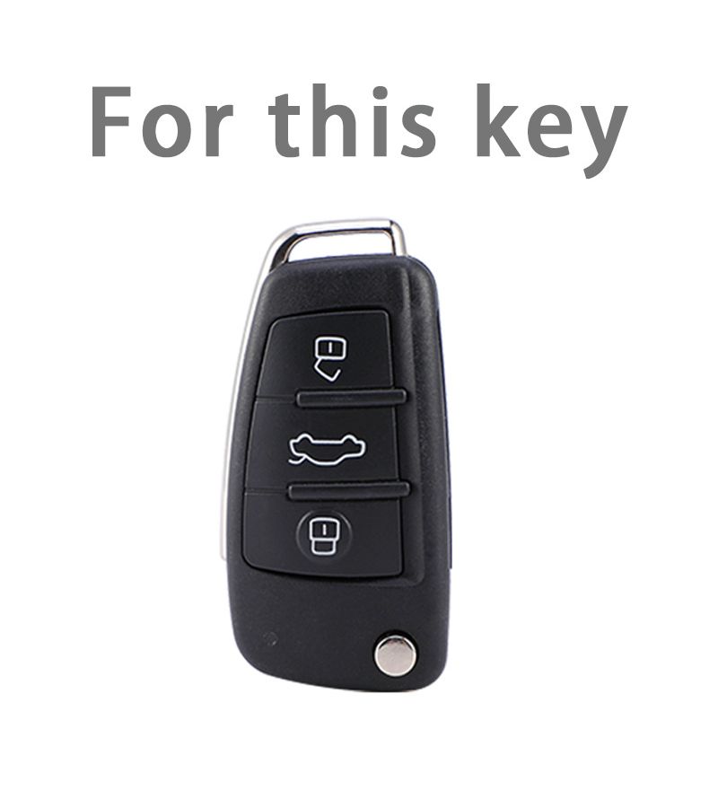 غطاء مفتاح سيارة فضي لـ Audi A1 A3 A4 A5 A6 A7 Q3 Q5 Q7 R8 TT Sline RS - Image 2