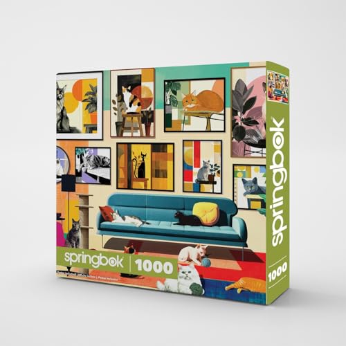 Springbok MidCentury Cats 1000 Piece Jigsaw Puzzle for Adults Poster Now Included Unique Cut Pieces Made in USA - Image 5