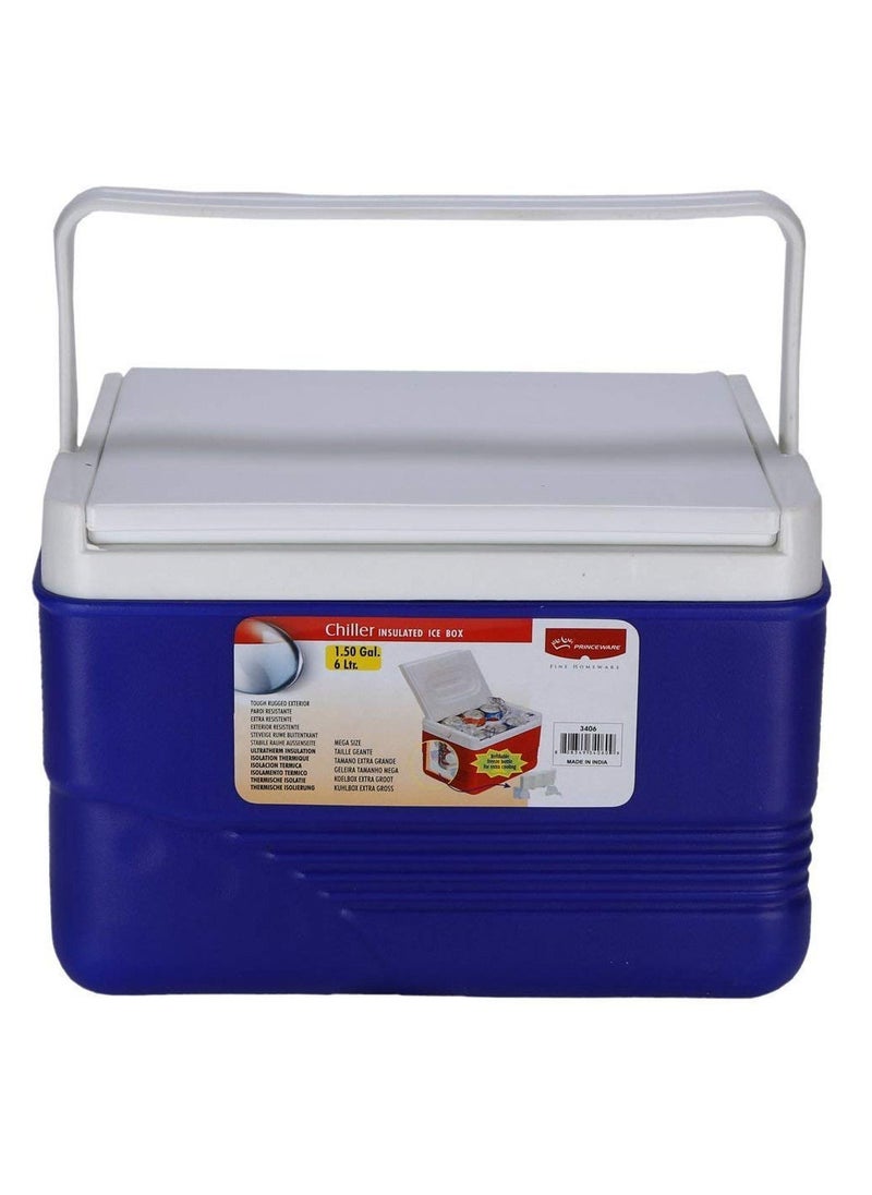 PRINCEWARE - 6-Litre Ice Box Thermo insulated Picnic Cool Box-Thermo Keeper Container Expanded Cooler Fishing Ice Box (Blue,Red,Orange Mixed Colour) - Image 1