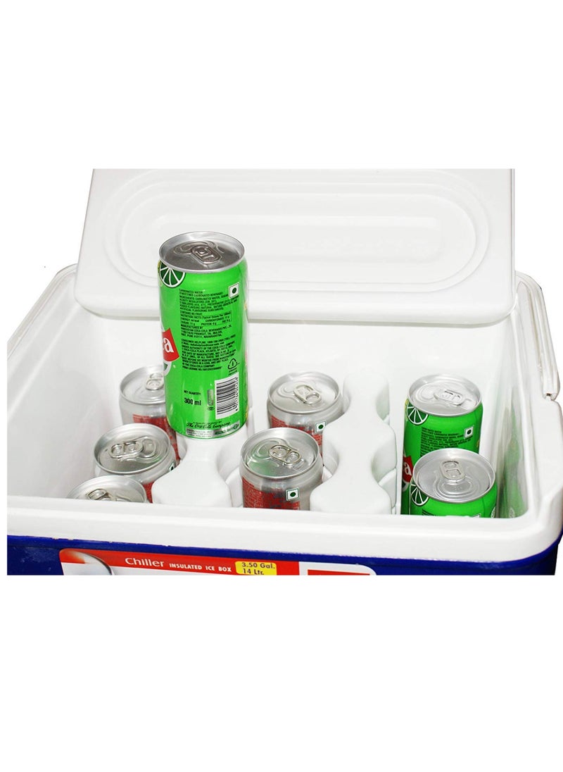 PRINCEWARE - 6-Litre Ice Box Thermo insulated Picnic Cool Box-Thermo Keeper Container Expanded Cooler Fishing Ice Box (Blue,Red,Orange Mixed Colour) - Image 1
