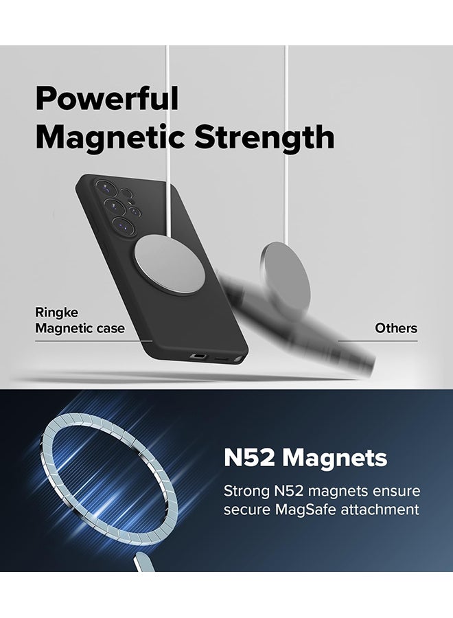 Ringke Silicone Magnetic For Samsung S26 Ultra Case Cover Powerful Magnet Long Lasting Silky Feel Anti-Fingerprint S26 Ultra Back Cover- Black black - Image 5