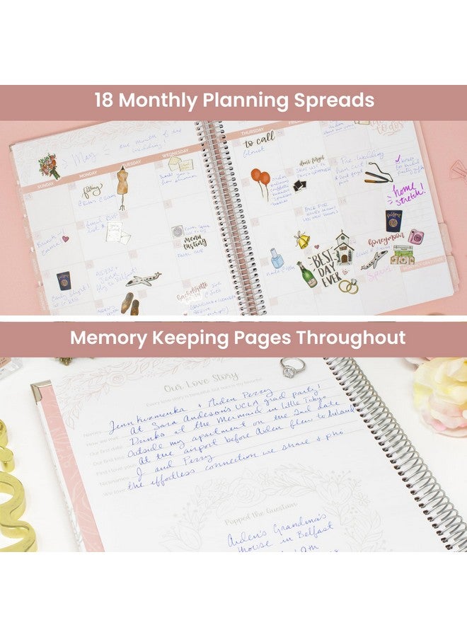 bloom daily planners Wedding Planner & Organizer/Hardcover Keepsake Journal With Essential Planning Tools - Checklists, Vision Boards, Tips & More - 9"X11" - Silver Floral (Undated)  - Image 5