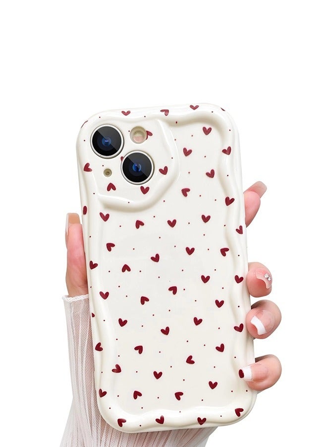 ShebSheb Simple Wave Design Phone Case for iPhone 15 Plus  , Wavy Frame Soft TPU Aesthetic Phone Cover - Image 1