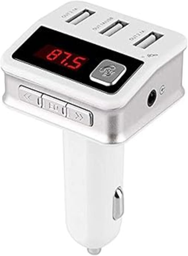 BC 12 Bluetooth 4.1 Car Kit Charger FM Transmitter MP3 Player App Control- White