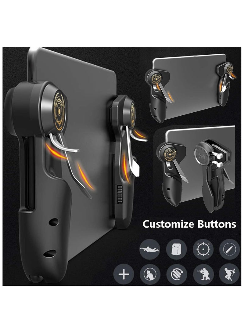 Beauenty 2Pcs Tablet Game Joystick Trigger Handle 6 Finger L1R1 Shooter Fire Aim on Controller Fits for iPad Tablet PUBG Game Accessories - Image 3