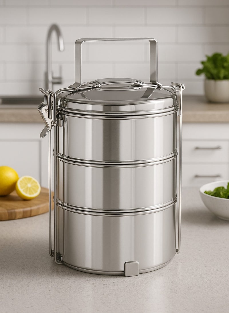 ALMUFARREJ 3-Tier Stainless Steel Food Container and Lunch Box Sturdy and durable, easy to clean 