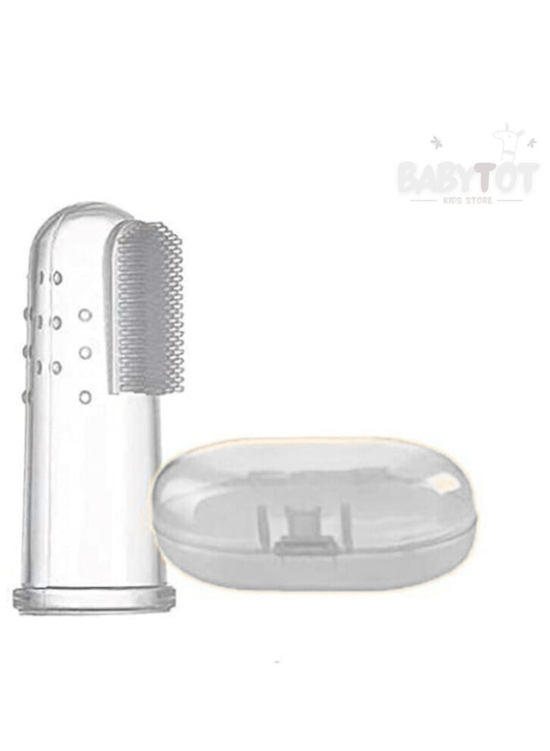 BABYTOT BABYTOT Silicone Baby Finger Toothbrush - Ideal for Teething Training and Oral Hygiene - Image 1