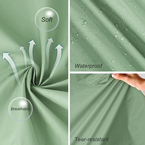 LAMA Womens Long Raincoats Rain Jacket Waterproof Packable Outdoor Hooded Windbreaker Lightweight Adjustable Waist for Outdoors(Green, XXL) - Image 5