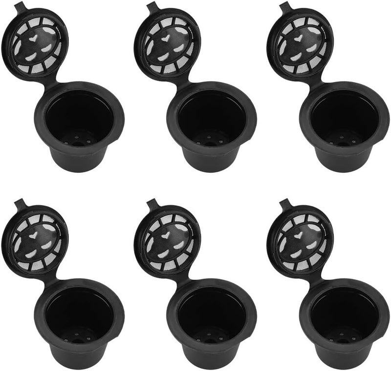 Fdit Coffee Capsule Filter Baskets Plastic and Stainless Steel Refillable Reusable Coffee Capsules Pods for Nespresso Machines Spoons Pack of 6 - Image 5