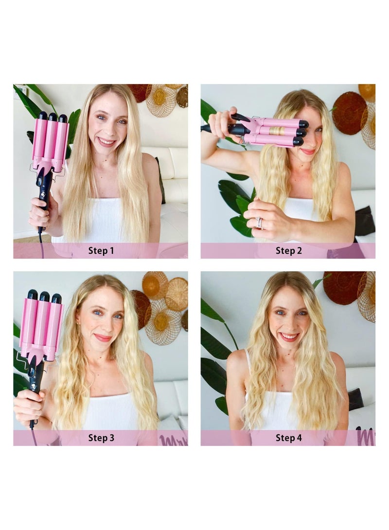 FARROBIZZ Curling Iron, 3 Barrels Ceramic Waving Iron, 3 Head Curler, Curly Wavy Hair Style for Short/Medium/Long Hair (25 mm) - Image 4