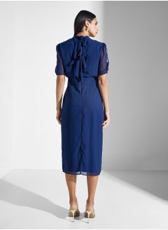 Hope & Ivy Embellished Midi Pencil Dress With Tie Back  - Image 2