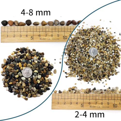 SHIZWU 5LB Coarse Sand, Colored Rocks Pebbles, Quartz Sand for Cactus Bonsai, Succulent Plant Bonsai Paving, Vase Filling Decoration, Natural Sand for Fish Tank Decoration Paving(2-4mm) - Image 2