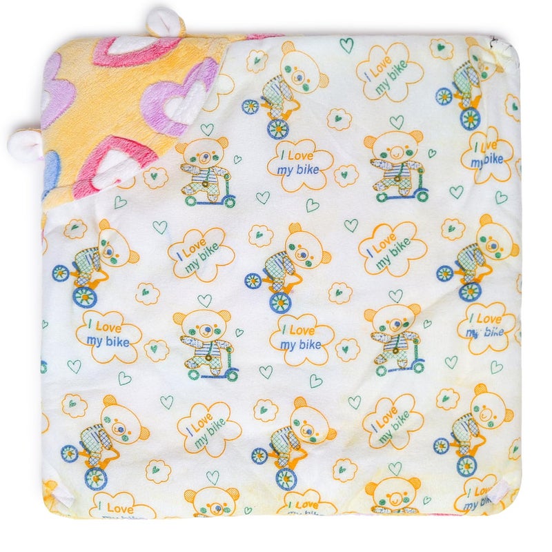 Superminis Newborn Baby Hooded Blanket Cum Wrapping Sheet (0-6 Months, Yellow) - Image 3