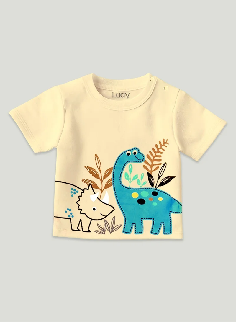 Luay Pack Of 1 100%  Cotton  T-Shirts for Boys & Girls Festive Short Sleeve Styles in Vibrant Colors and Patterns for Kids and Toddlers_Regular Fit  | Best Price UAE