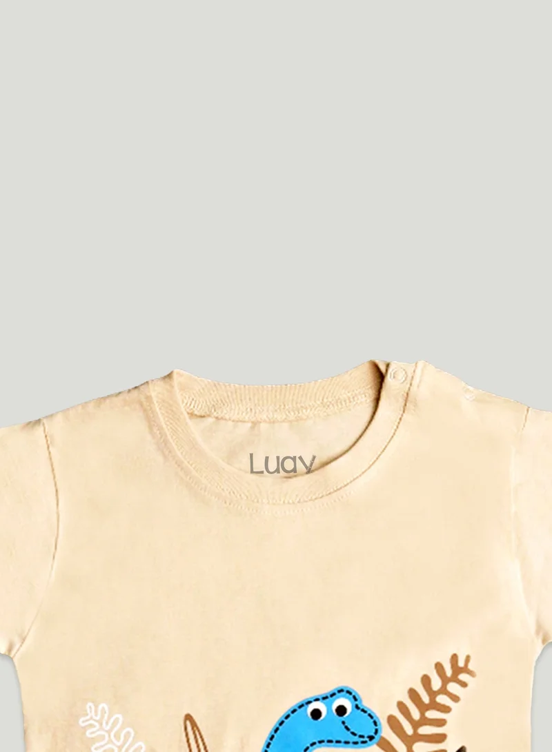 Luay Pack Of 1 100%  Cotton  T-Shirts for Boys & Girls Festive Short Sleeve Styles in Vibrant Colors and Patterns for Kids and Toddlers_Regular Fit  | Best Price UAE