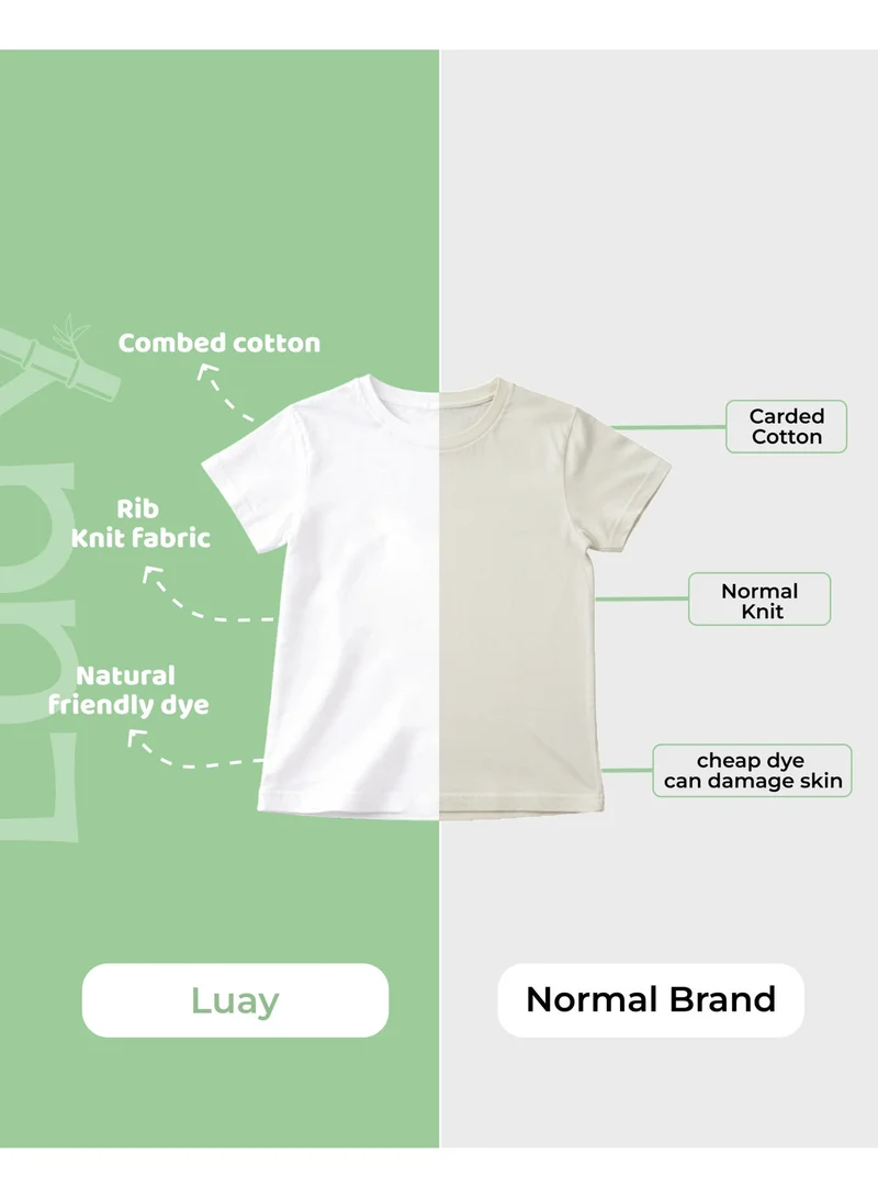 Luay Pack Of 1 100%  Cotton  T-Shirts for Boys & Girls Festive Short Sleeve Styles in Vibrant Colors and Patterns for Kids and Toddlers_Regular Fit  | Best Price UAE