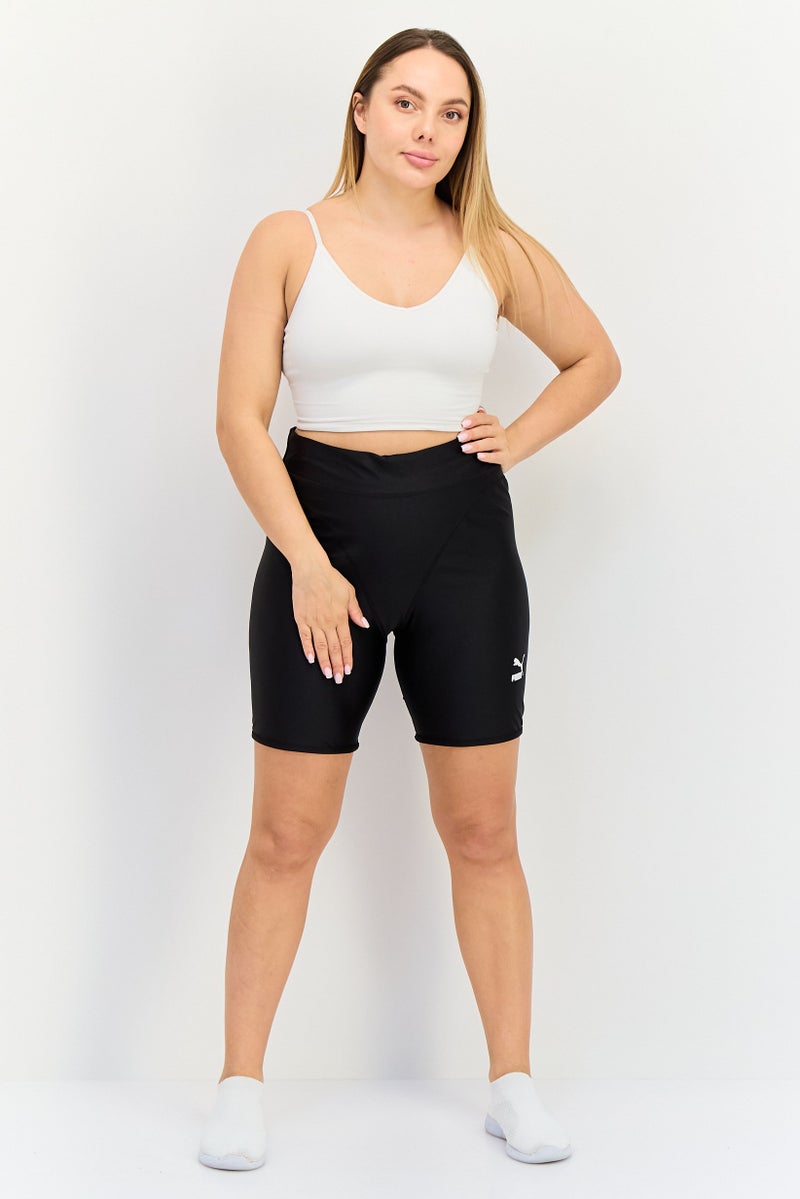 PUMA Women Sportswear Fit Brand Logo Cycling Shorts, Black - Image 4