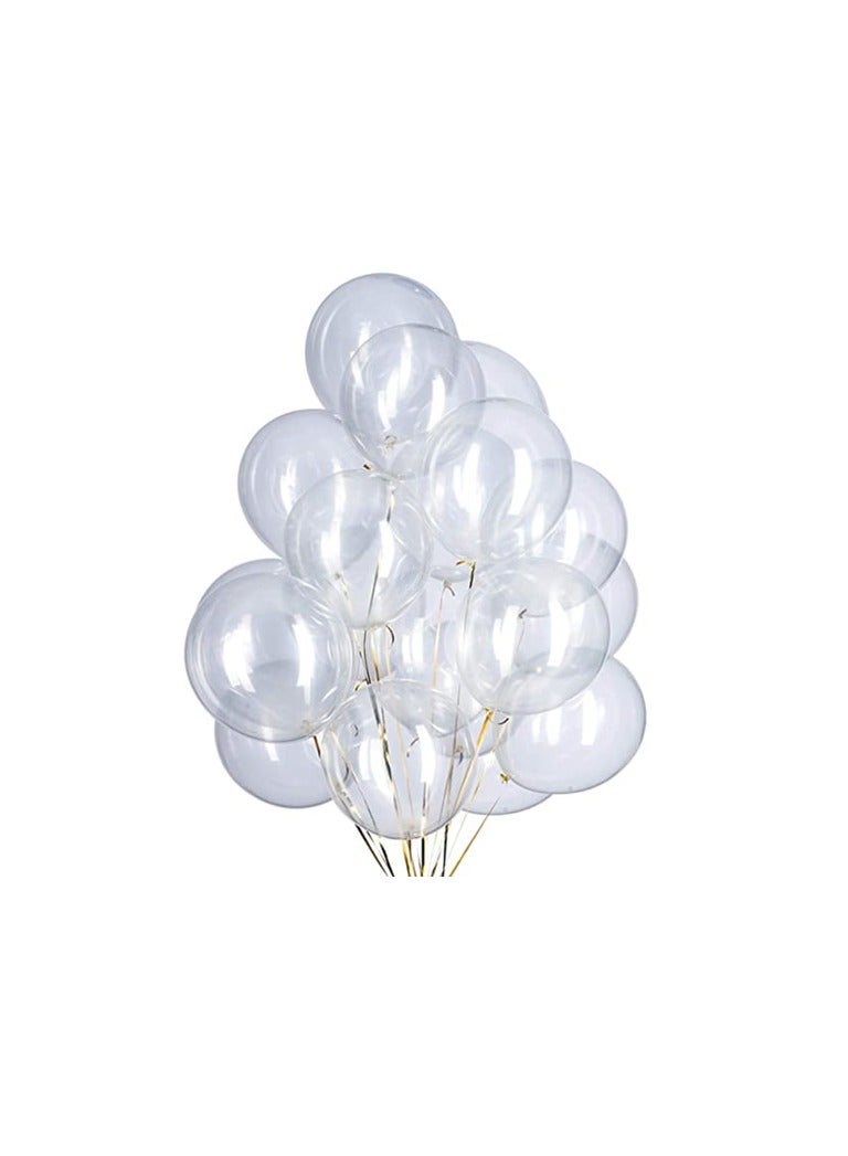 Party Fun 18in Latex Helium Float Balloon (Pack of 12 Pieces, White Transparent) - Image 1